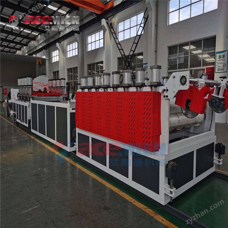 PLC触摸屏控制 发泡板生产线 木饰面板装饰材料生产设备 艾成机械